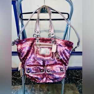 Coach Poppy Collection Pink Sequin Bag